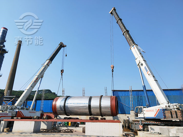 藥渣烘干機安裝現場